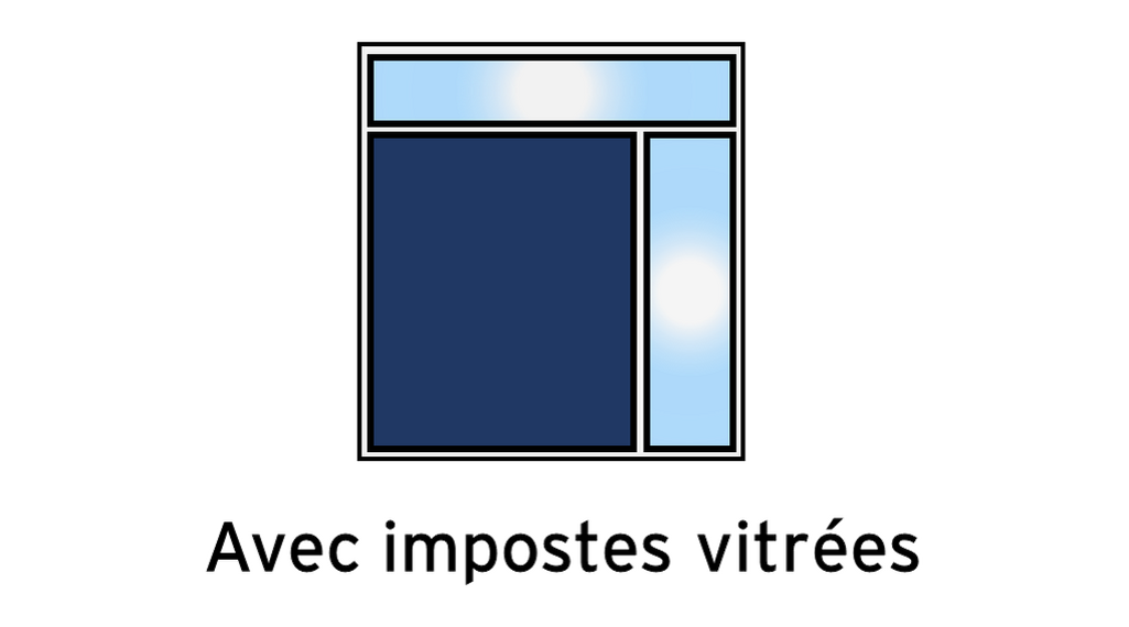 Avec impostes vitrées.