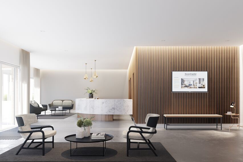 SlimLine 68 Fenêtres, ConceptWall 50 Murs rideaux, ConceptFolding 68 Coulissants et ConceptPatio 130 Coulissants - Immeuble résidentiel Regency Place situé à Birmingham, Royaume-Uni