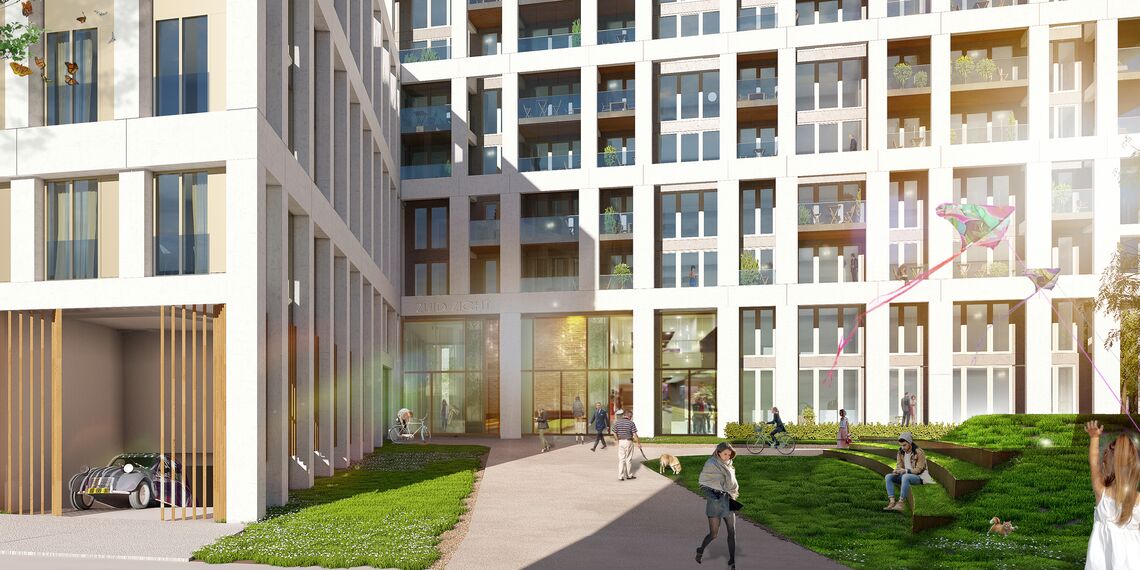 ConceptSystem 59Pa Fenêtres, ConceptWall 50 Murs rideaux, ConceptFolding 77 Coulissants et MasterLine 8 HI+ Fenêtres - Zuiderzicht Nieuw Zuid situé à Antwerp, Belgique