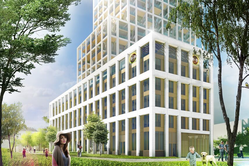 ConceptSystem 59Pa Fenêtres, ConceptWall 50 Murs rideaux, ConceptFolding 77 Coulissants et MasterLine 8 HI+ Fenêtres - Zuiderzicht Nieuw Zuid situé à Antwerp, Belgique