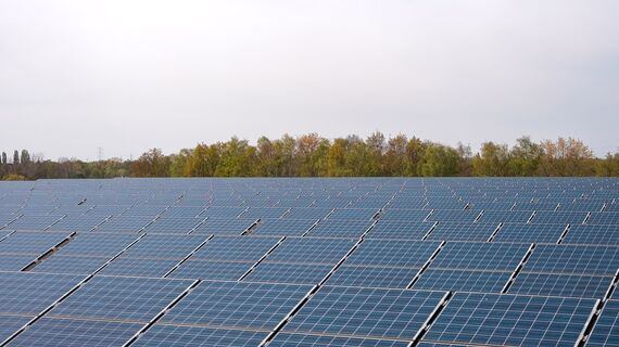 Solar panels on top of the Reynaers warehouse in Duffel, Belgium.