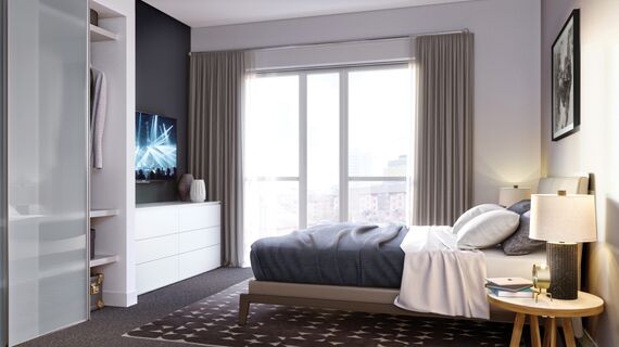 SlimLine 68 Fenêtres, ConceptWall 50 Murs rideaux, ConceptFolding 68 Coulissants et ConceptPatio 130 Coulissants - Immeuble résidentiel Regency Place situé à Birmingham, Royaume-Uni